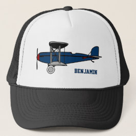 Gorra De Camionero Niños del avión Retro Azul Vintage
