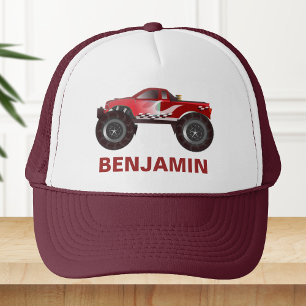 Gorra De Camionero Niños del Camión Monstruo Rojo