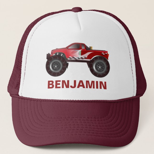 Gorra De Camionero Niños rojos del monster truck (Anverso)
