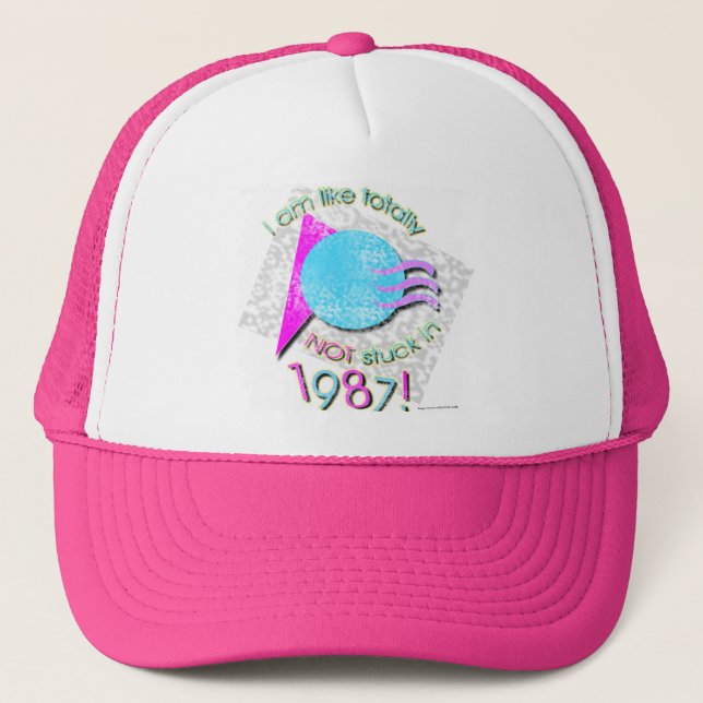 Gorra De Camionero No atrapado en 87 lema divertido retro ochenta (Anverso)