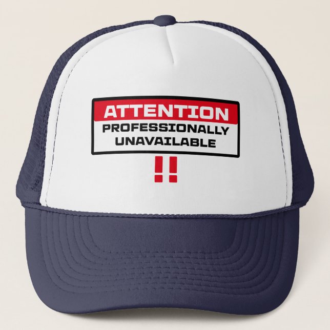 Gorra De Camionero no disponible profesionalmente (Anverso)
