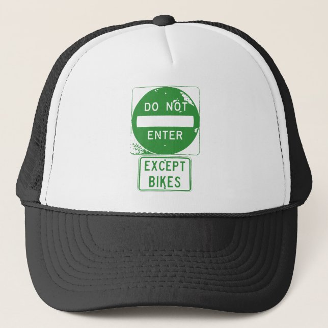 Gorra De Camionero No entrar excepto bicicletas (Anverso)