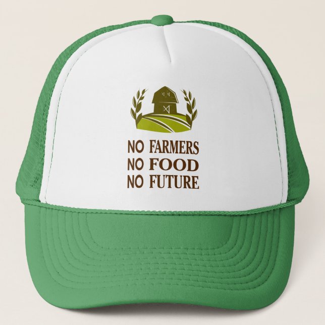 Gorra De Camionero no granjeros ni alimentos ni futuro (Anverso)