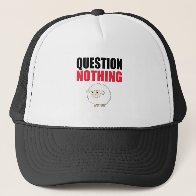 Gorra De Camionero No hacer preguntas a la oveja (Anverso)