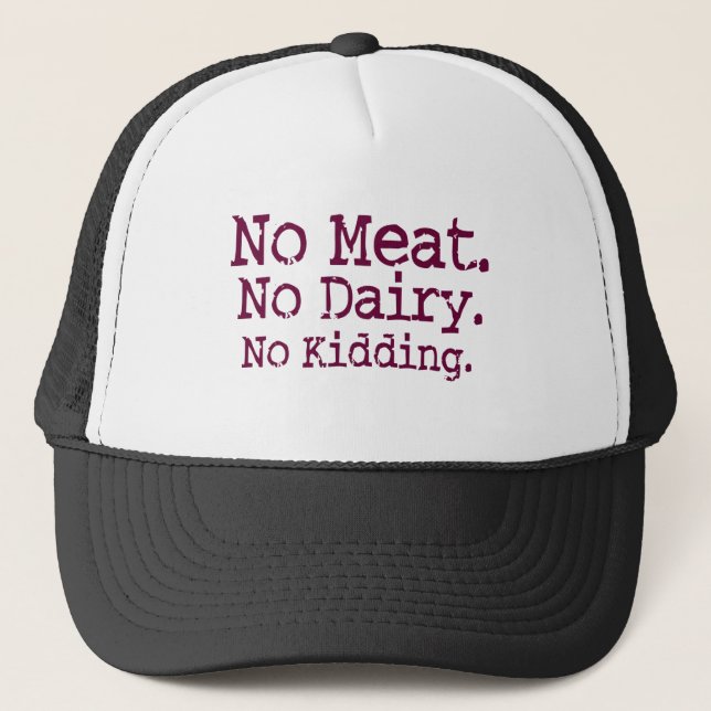 Gorra De Camionero No hay mensaje vegano de carne (Anverso)