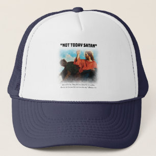 Gorra De Camionero No hoy Satan Matthew 4:10 Negro
