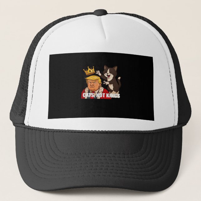 Gorra De Camionero No Kings Anti Cats Funny Classic Style (Anverso)