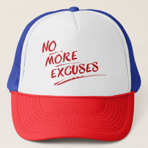 Gorra De Camionero No Más Excusas – Cita Roja Inspiradora