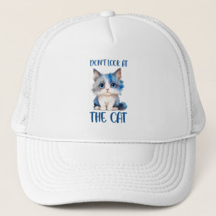 Gorra De Camionero No mires la frase del gato gracioso