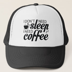 Gorra De Camionero No necesito dormir necesito café