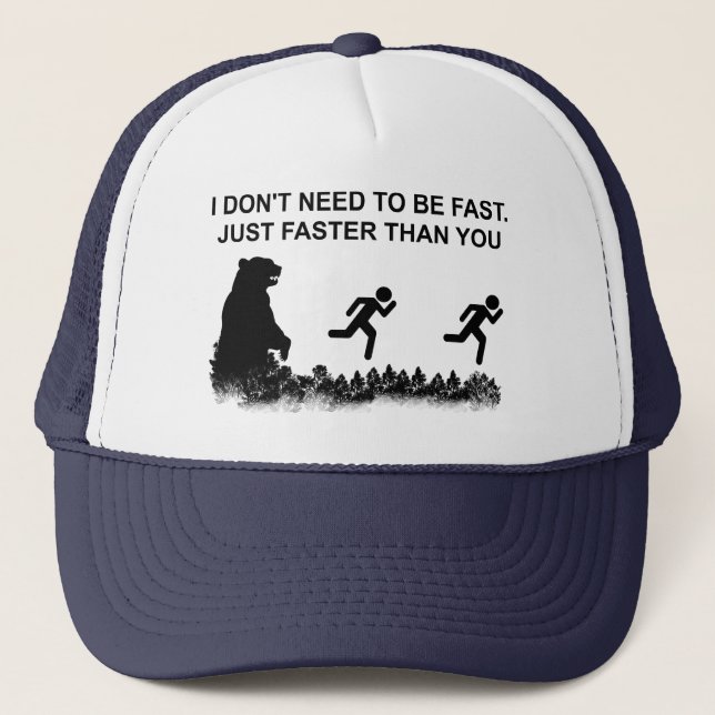 Gorra De Camionero No necesito ser rápido (Grizzly) (Anverso)