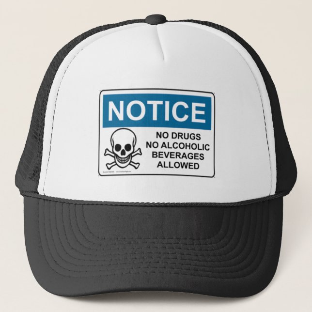 Gorra De Camionero NO NOTE ningunas drogas o alcohol (Anverso)