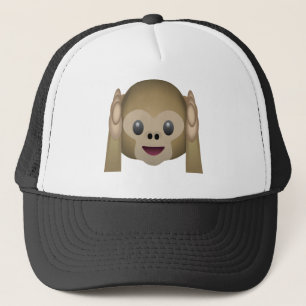 Gorra De Camionero No oiga ninguna emoji malvada del mono