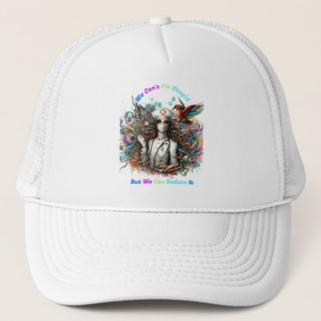 Gorra De Camionero No se puede arreglar lo estúpido: curar la armonía (Anverso)