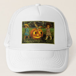 Gorra De Camionero Noche de la Cosecha de Jack-o-Lantern de Halloween