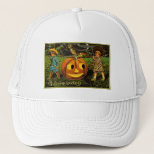 Gorra De Camionero Noche de la Cosecha de Jack-o-Lantern de Halloween