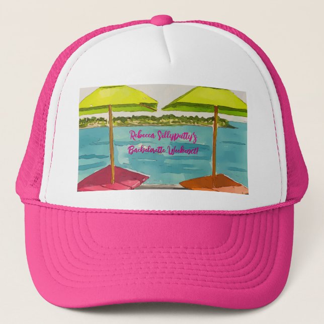Gorra De Camionero Noche de soltera con ambiente de Key West (Anverso)