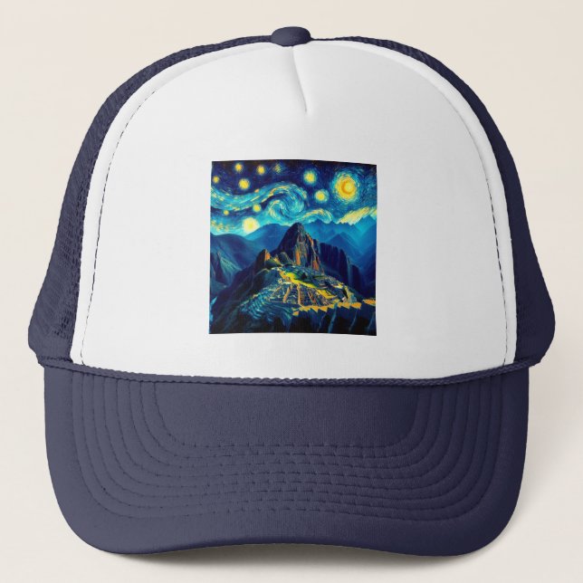 Gorra De Camionero Noche estrellada Machu Picchu Perú (Anverso)