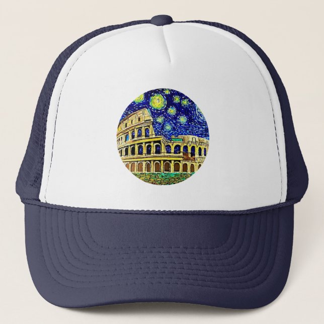 Gorra De Camionero Noche estrellada Roma Italia (Anverso)