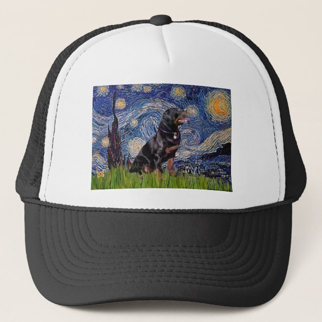 Gorra De Camionero Noche estrellada - Rottweiler (#6) (Anverso)
