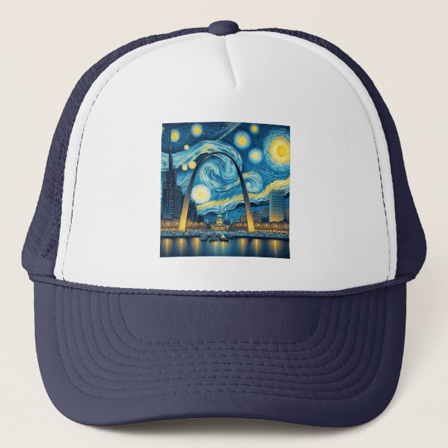 Gorra De Camionero Noche estrellada St. Louis Missouri (Anverso)