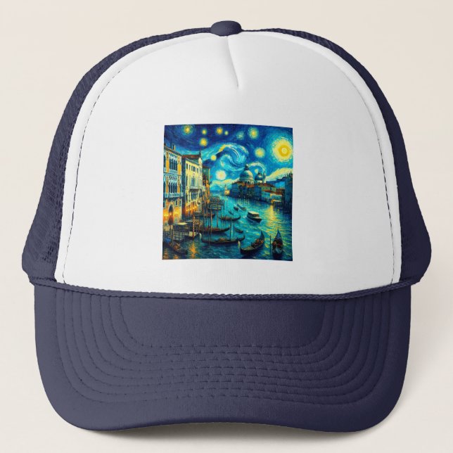 Gorra De Camionero Noche estrellada Venecia Italia (Anverso)