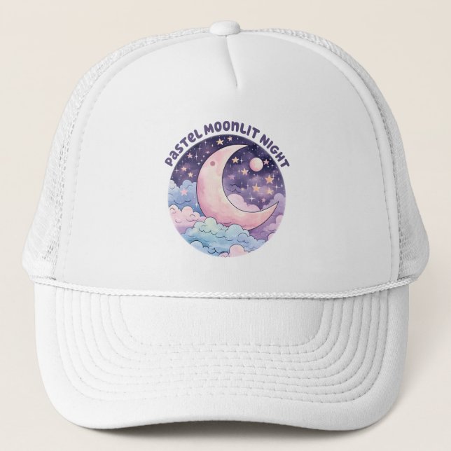 Gorra De Camionero Noche Pastel Moonlit - Luna Crescent Dreamy (Anverso)