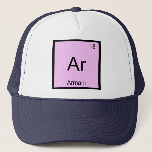Gorra De Camionero Nombre armani Elemento Químico Tabla periódica (Anverso)