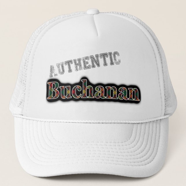 Gorra De Camionero Nombre auténtico del clan Buchanan Scottish Tartan (Anverso)