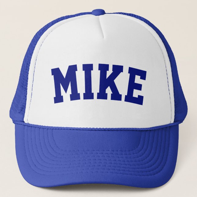 Gorra De Camionero Nombre corto azul personalizado (Anverso)