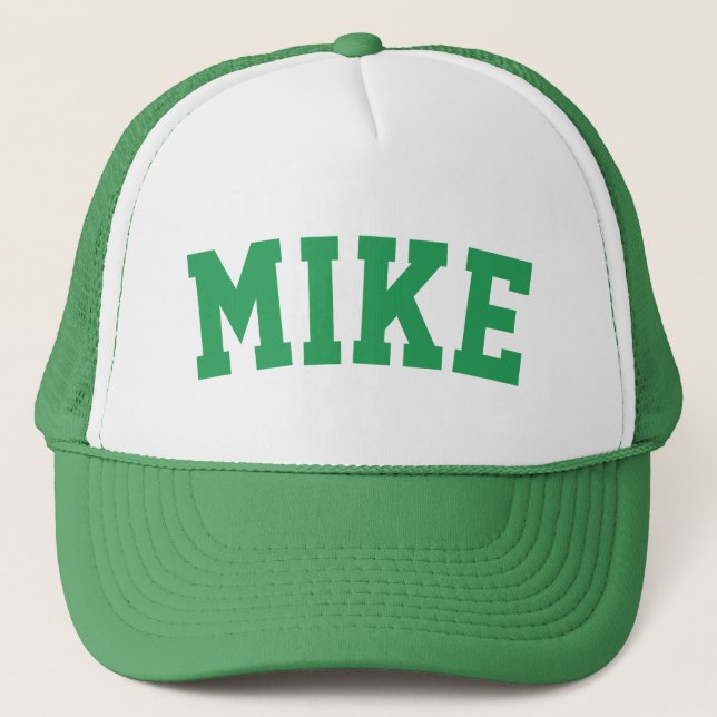Gorra De Camionero Nombre corto verde personalizado (Anverso)