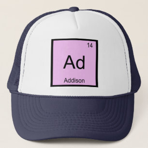 Gorra De Camionero Nombre de Addison Elemento Químico Tabla Periódica