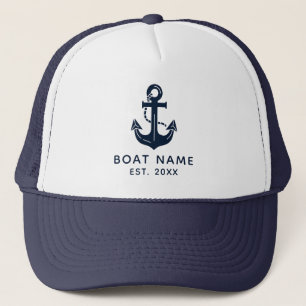 Gorra De Camionero Nombre de barco ancla náutica