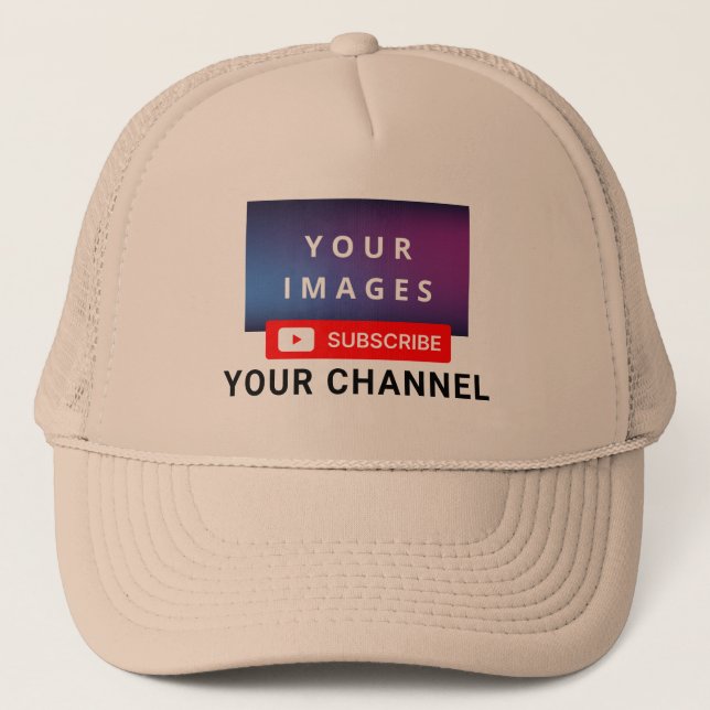 Gorra De Camionero Nombre de canal de Youtube personalizado e imágene (Anverso)