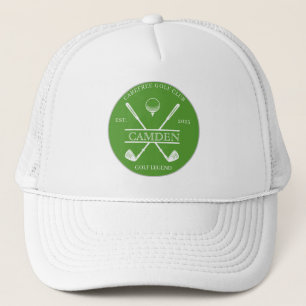 Gorra De Camionero Nombre de Club de Golf Clásico Verde