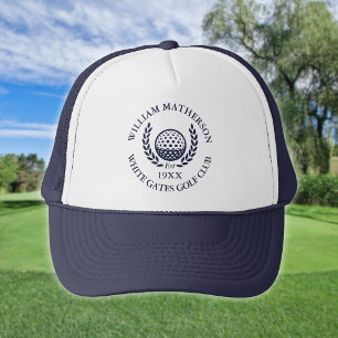 Gorra De Camionero Nombre de Club de Golf Personalizado Azul Marino
