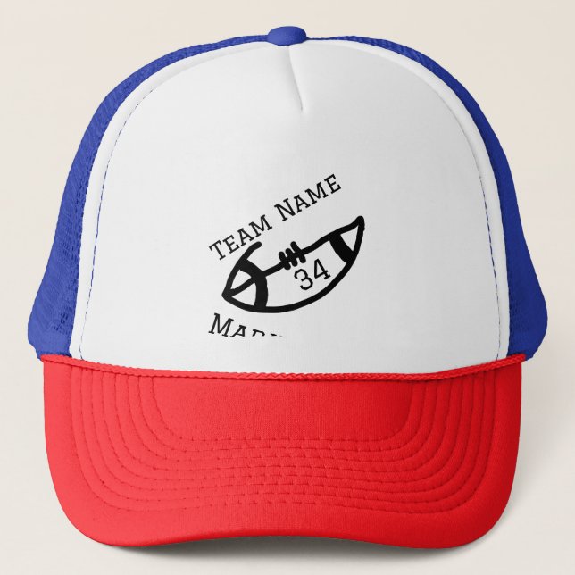 Gorra De Camionero nombre de equipo agregar nombre de jugador fecha d (Anverso)