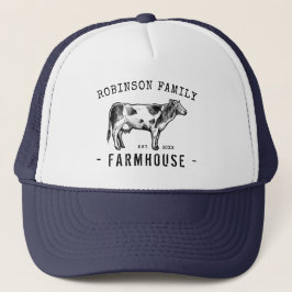 Gorra De Camionero Nombre de familia Farmhouse Rústico Leche Vaca