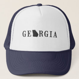 Gorra De Camionero Nombre de Georgia con letra en forma de estado