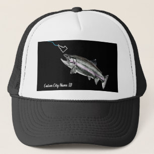Gorra De Camionero NOMBRE DE LA CIUDAD personalizado STEELHEAD AQUÍ F