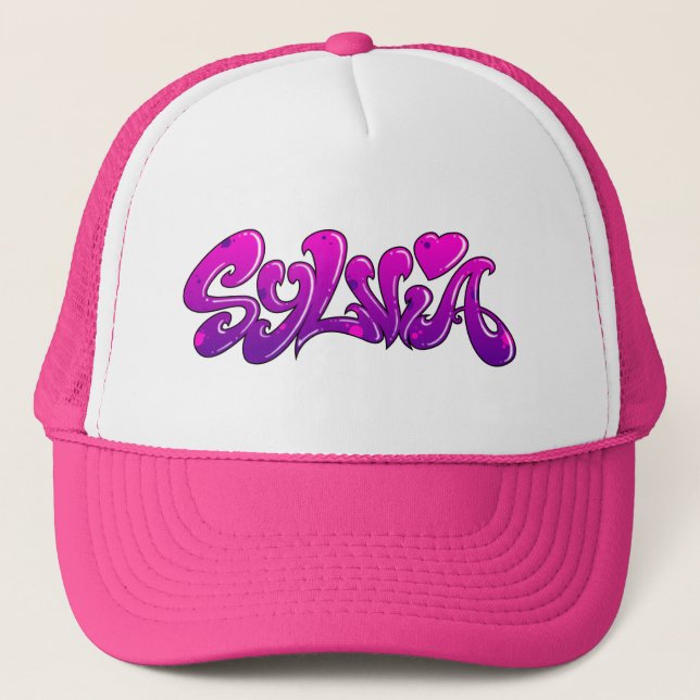 Gorra De Camionero Nombre de la pintada de SYLVIA - (Anverso)