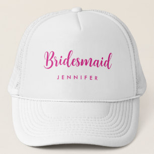 Gorra De Camionero Nombre de la soltera rosa caliente de las mujeres