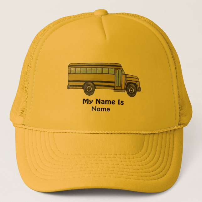 Gorra De Camionero Nombre de los niños del autobús escolar (Anverso)