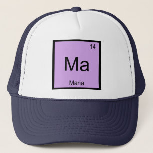 Gorra De Camionero Nombre de Maria Elemento Químico Tabla Periódica