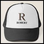 Gorra De Camionero Nombre de monograma triple color personalizado<br><div class="desc">UNA CAPA ÚNICA DEL MONOGRAMA. Vean de cerca y verán tres colores, lo que le da la sensación de profundidad. Personalizado adicionalmente con el nombre. Idea especial para un regalo o para que lo disfrutes por ti mismo. Si tiene alguna pregunta de diseño o una solicitud especial, envíe una conversación...</div>