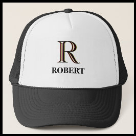 Gorra De Camionero Nombre de monograma triple color personalizado