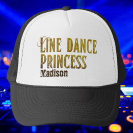 Gorra De Camionero Nombre de oro de princesa de baile de línea