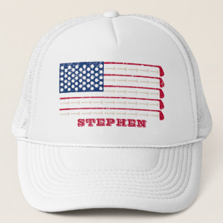Gorra De Camionero Nombre de palo de golf de la bandera de EE. UU.