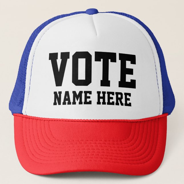 GORRA DE CAMIONERO NOMBRE DE PERSONALIZACIÓN DE VOTACIÓN (Anverso)