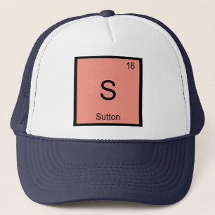 Gorra De Camionero Nombre de Sutton Elemento Químico Tabla Periódica